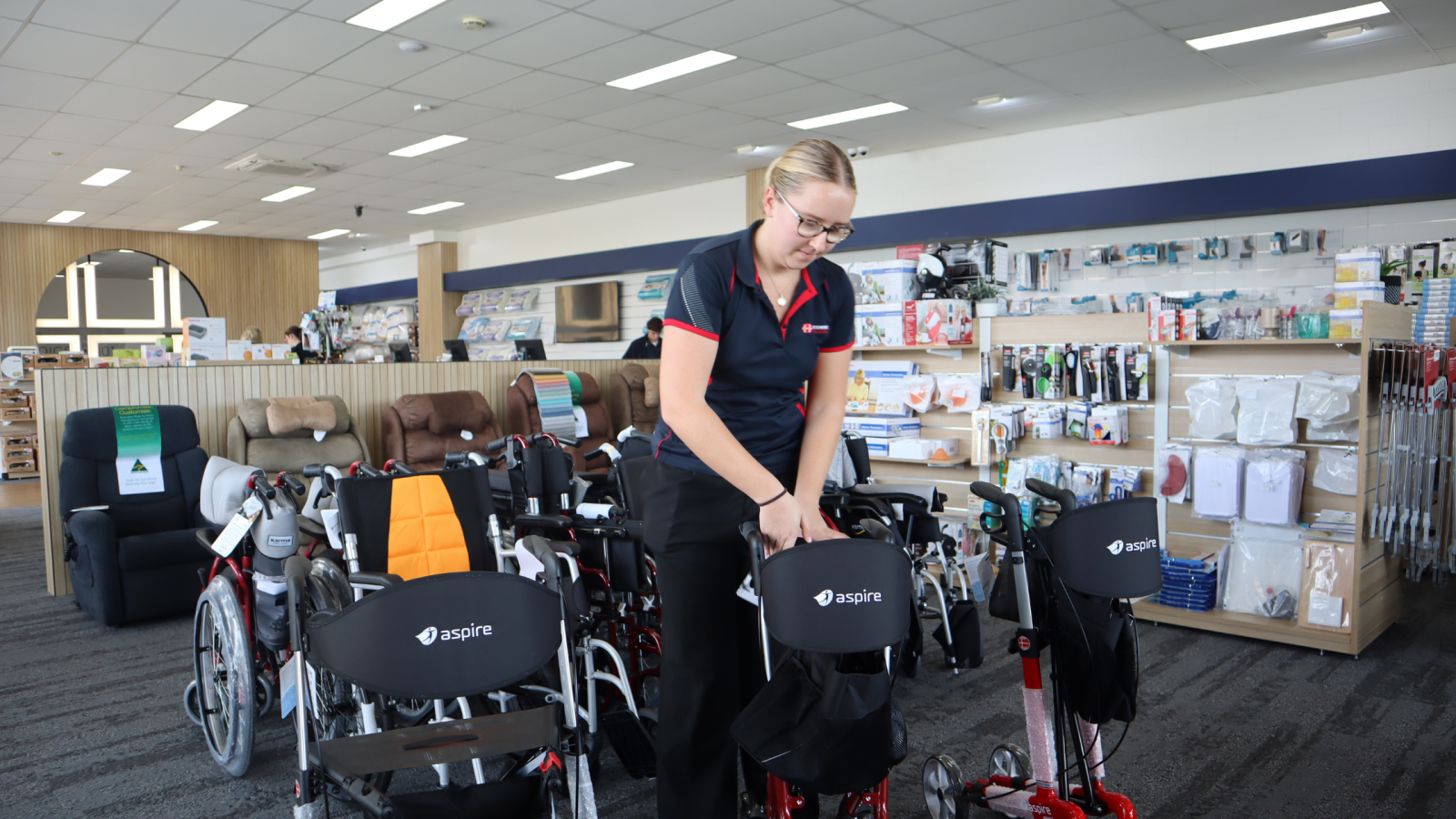 Statewide Home Health Care Bentleigh showroom with independent living and rehab equipment