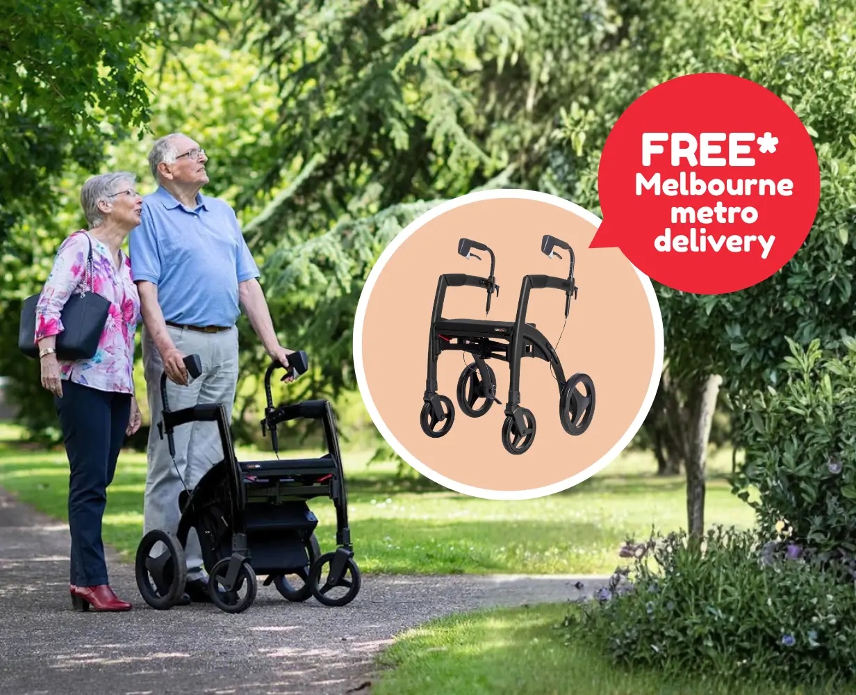 Rollz Rhythm seat walker for people with Parkinson's