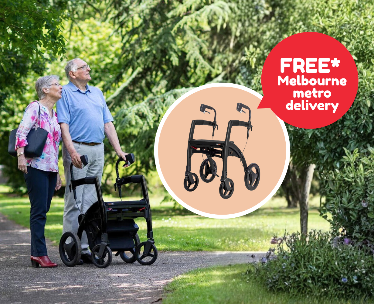 Rollz Rhythm seat walker for people with Parkinson's