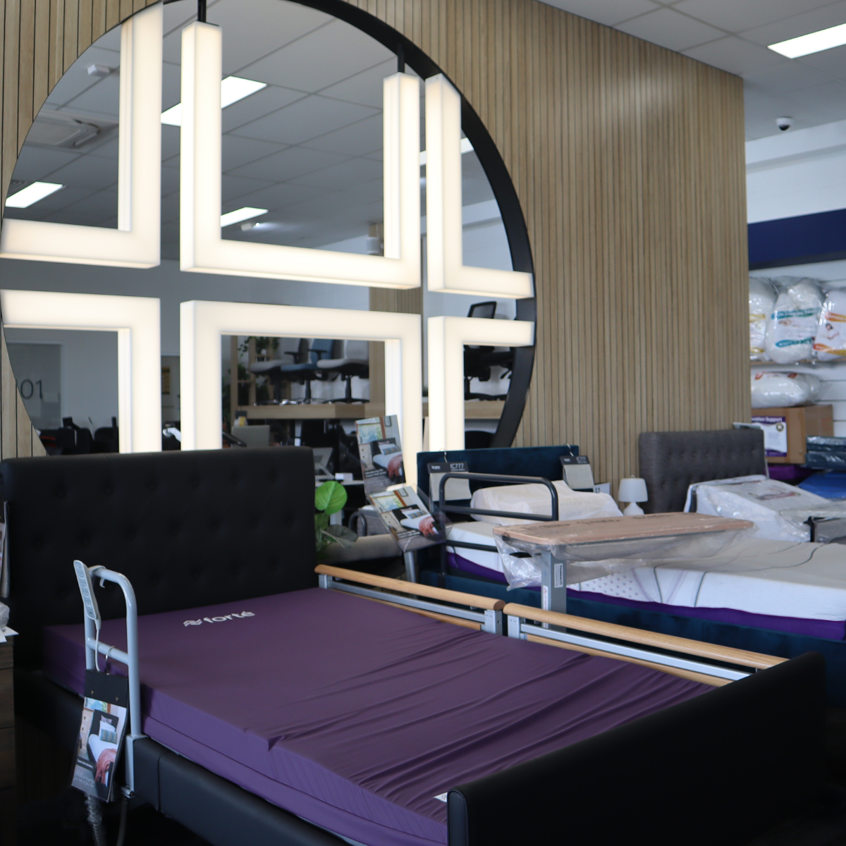 Statewide Home Health Care showroom with homecare beds and palliative care equipment