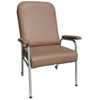 President High Back Chair Vinyl Beige with rear castors