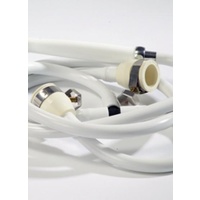 Clamp on Bath Hose Hand held White with 1.2m Hose & Screw End Attachment