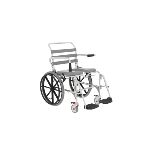 Aspire Transporter Commode Chair - 46cm -Inclusive of open padded seat - Swingaway Footplates (Self Propelled)