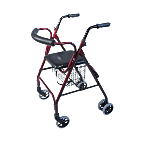 Lightweight Rollator / Seat Walker with Weight Activated Brake - SKU: 15-0301