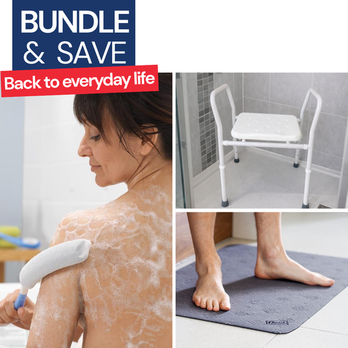 Bathroom routine bundle - Shower stool, etac beauty body washer, Conni floormat - SKU: Bathroom-bundle